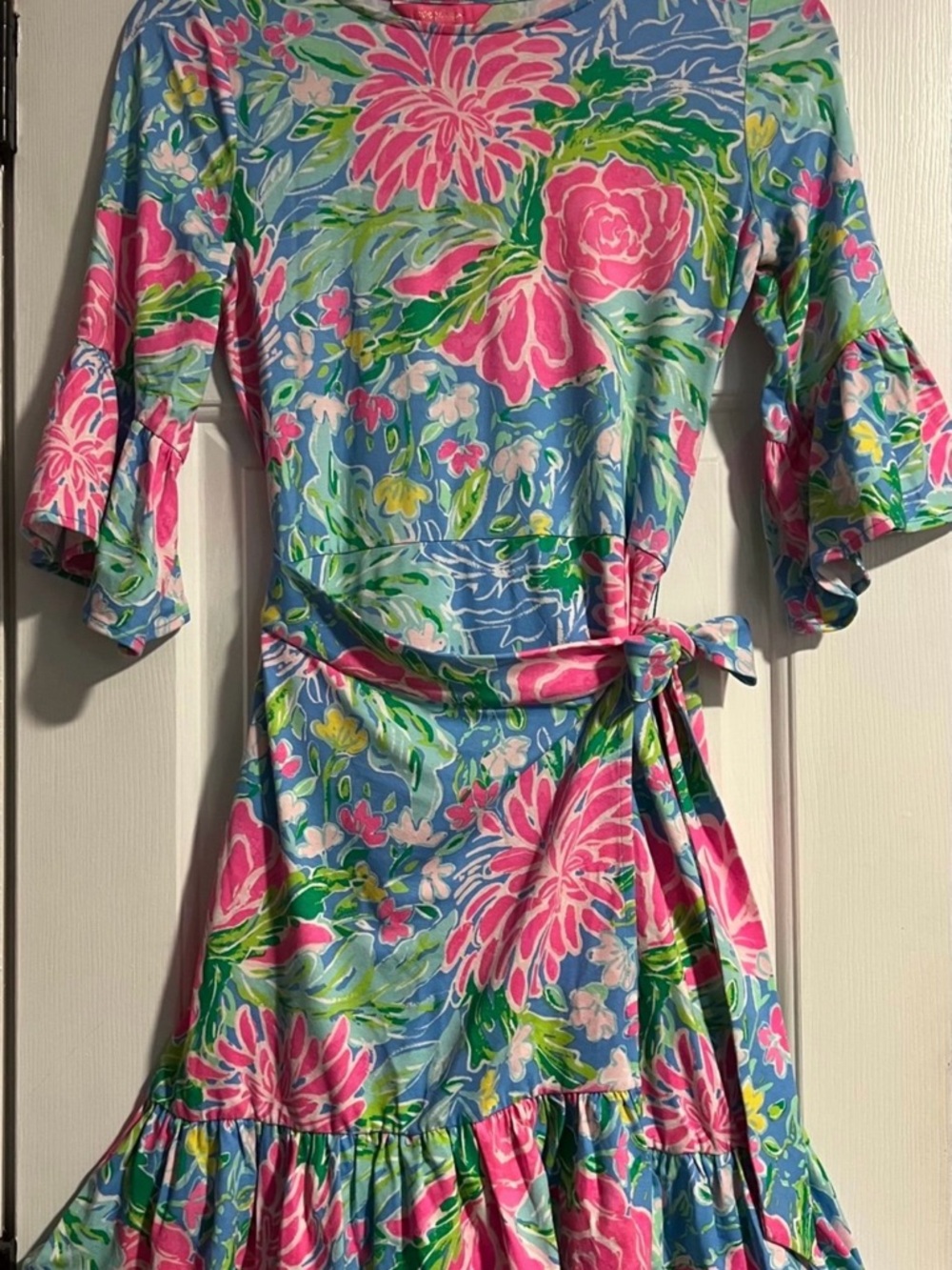 Lilly Pulitzer Pink, Blue & Green Floral Top